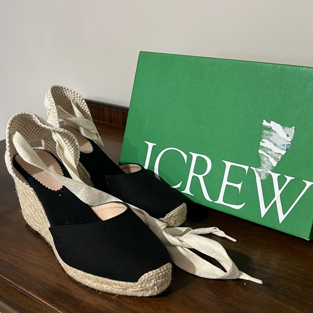 J CREW espadrilles lace up wedges